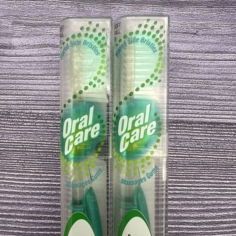 2 LOT Mentadent 51 Toothbrush Soft Full Head Flared Side Bristles Oral Care NOS
